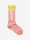 Off-white Girls Type Graphic Long Socks In Pink