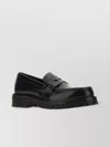 Off-white Glossy Chunky Sole Combat Loafers In Black