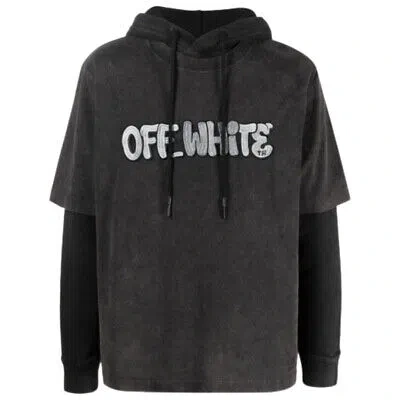 Pre-owned Off-white Gm Vintage Double Sleeve Grey Hoodie In Gray