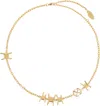 Off-white Gold Barbed Wire Motif Necklace In Gold