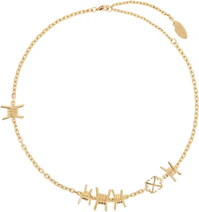 Off-white Gold Barbed Wire Motif Necklace