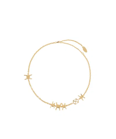 Off-white Gold Barbed Wire Motif Necklace
