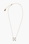 Off-white Gold-effect Brass Necklace With Rhinestone-embellished Penda