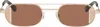 Off-white Vaiden Oval Frame Sunglasses In Gold Brown