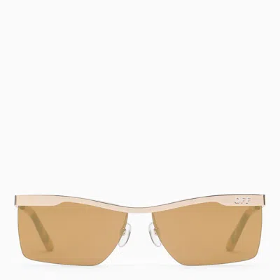 Off-white Gold Metal  Sunglasses In Brown