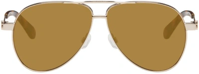 Off-white Gold Ruston Sunglasses In Brown