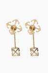 Off-white Golden Effect Brass Double Arrow Earrings