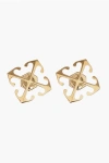 Off-white Golden Effect Brass Mini Arrow Earrings