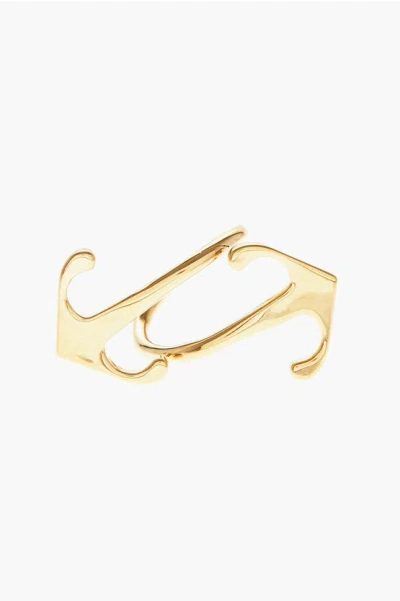Off-white Golden Effect Brass Mono Arrow Ring