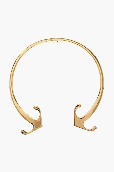 Off-white Golden Effect Brass Mono Arrow Torque Necklace