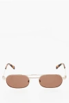 Off-white Golden-effect Vaiden Oval Sunglasses With Tortoiseshell Deta