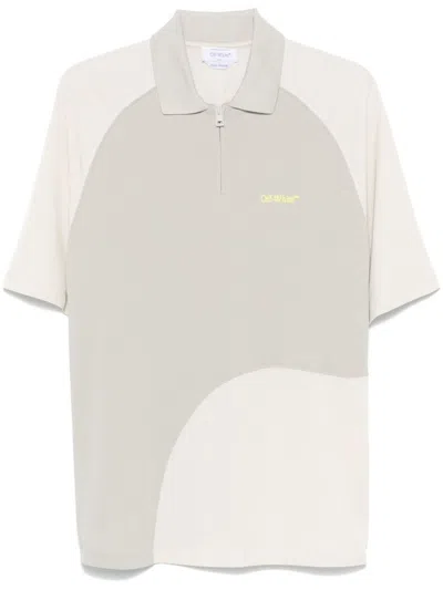 Off-white Beige Shirt Collar Polo In White