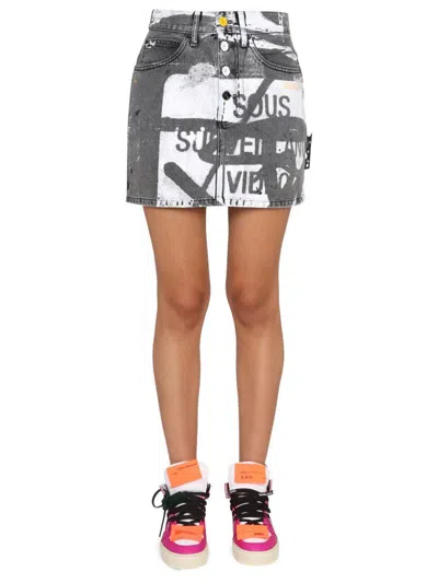 Off-white Gonna Mini In Gray