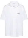 Off-white Brush Arrow Poplin Bowling Shirt With Embroidered Logo In White