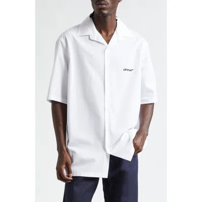 Off-white Gothic Arrows Cotton Poplin Bowling Shirt