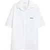 Off-white Brush Arrow Poplin Bowling Shirt With Embroidered Logo In White