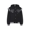 Off-white Off White Gothic Fleece Varsity Jacket In Black