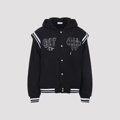 OFF-WHITE GOTHIC FLEECE VARSITY JACKET