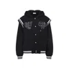 Off-white Off White Gothic Fleece Varsity Jacket In Black