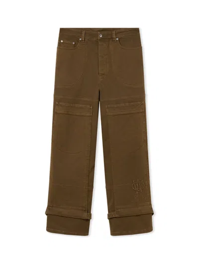 Off-white Gothic Ow Gd Drill Relax Carp In Brown