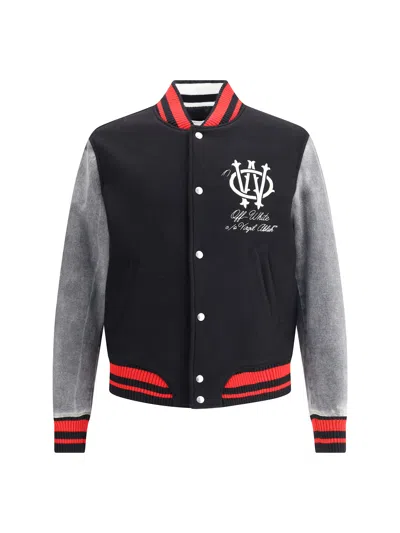 OFF-WHITE GOTHIC OW WOOL VARSITY JACKET