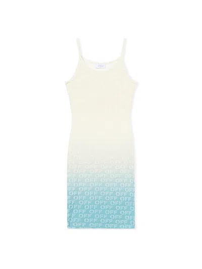 Off-white Gradient Logo Terry Dress In Blue