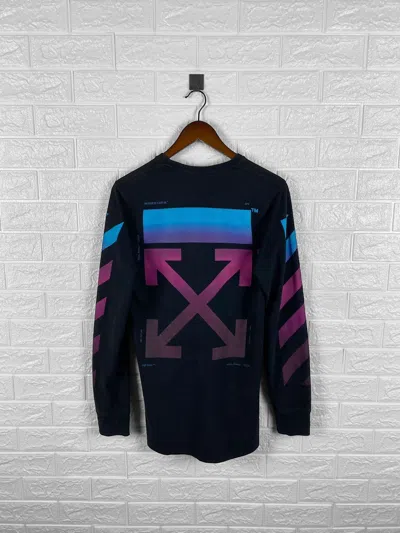 Pre-owned Off-white Gradient Long Sleeve T Shirt In Black