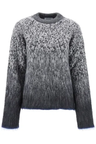Off-white Gradient Mohair Sweater With Jacquard Arrow Motif In Grey