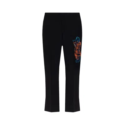 Pre-owned Off-white Graf Coupe Slim Pant 'black/fluorescent Orange' | Men's Size 46