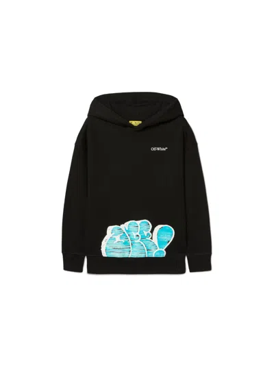 Off-white Kids' Graffiti Type Hoodie In Black
