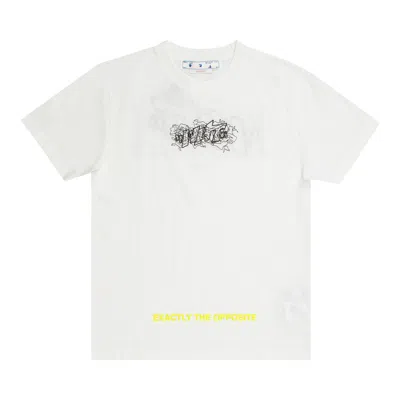 Pre-owned Off-white Graffiti Layers Slim Short-sleeve Tee 'white/black' | Men's Size M