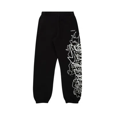 Pre-owned Off-white Graffiti Layers Slim Sweatpants 'black/white' | Men's Size Xs