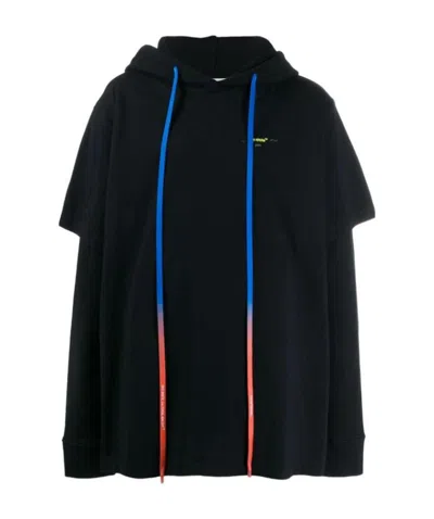 Off-white Graffiti Logo Printed Hooded Sweater In Black