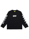 Off-white Kids Arrow Sponge Long Sleeve T-shirt In Black