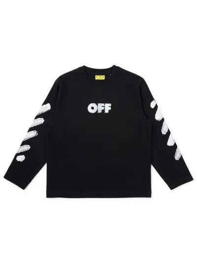 Off-white Kids Arrow Sponge Long Sleeve T-shirt In Black