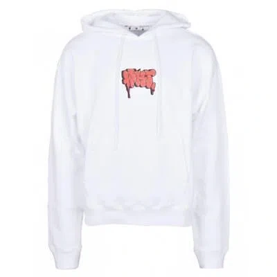 Pre-owned Off-white Graffiti Paint Logo White Hoodie