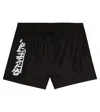 Off-white Off Graffiti Swimming Trunks In Black