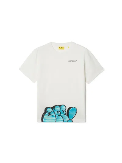 Off-white Kids' Graffiti Type Tee S/s White - Black