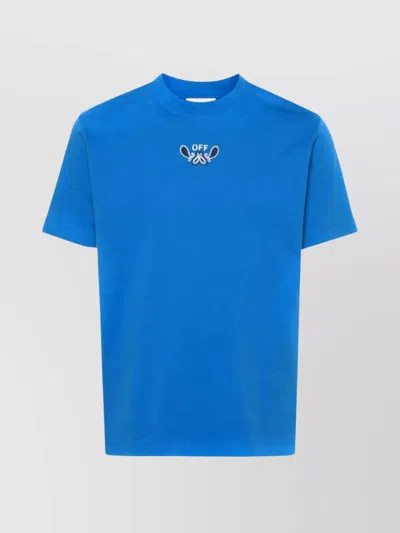 Off-white Graphic Back Crew Neck Short Sleeve T-shirt In Blue