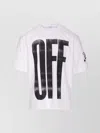 Off-white Graphic Crewneck T-shirt With Front And Back Print In White
