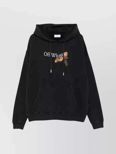 Off-white Washed Black Cupid Arrow Skate Logo Hoodie