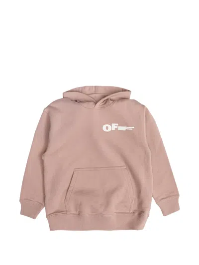 Off-white Kids' Graphic Hoodie In Metallic