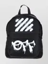 Off-white Graphic Print Backpack Adjustable Straps Front Pocket In Black