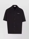 Off-white Graphic Print Bowling Shirt With Spread Collar In Black