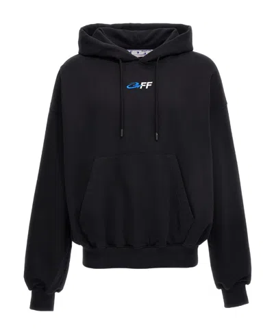 Off-white Graphic-print Cotton Hoodie In Black