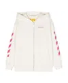 Off-white Graphic-print Cotton Hoodie In White