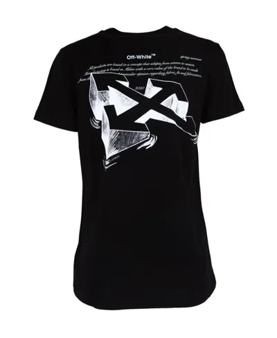 Off-white Graphic Print Cotton T-shirt In Black