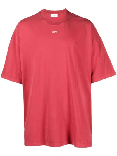 Off-white T-shirt Mit Grafischem Print In Red