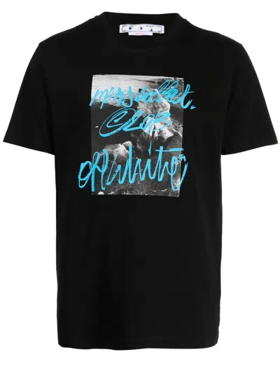 Off-white Graphic-print Crew Neck T-shirt In Black