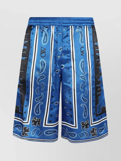 OFF-WHITE GRAPHIC PRINT ELASTICATED WAISTBAND SHORTS